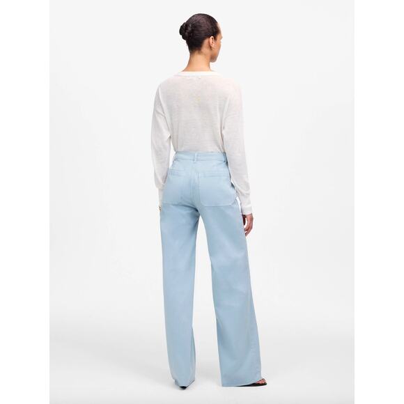 Madewell The Emmett Wide Leg Pant Patch Pocket Blue Horizon High Rise US 26 NWT - Picture 4 of 16